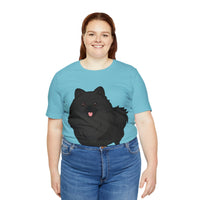 Black Pomeranian Unisex Jersey Short Sleeve Tee, S - 3XL, 16 Colors, Cotton, Light Fabric, FREE Shipping, Made in USA!!