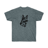 German Shepherd Unisex Ultra Cotton Tee, S - 3 XL, 12 Colors, 100% Cotton, Light Fabric, FREE Shipping, Made in USA!!