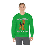 Airedale Terrier Unisex Heavy Blend Crewneck Sweatshirt, S - 3XL, 6 Colors, Loose Fit, FREE Shipping, Made in USA!!