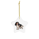 Tricolor Cavalier King Charles Spaniel Ceramic Ornaments, 4 Shapes, Christmas Decorations,