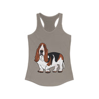 Basset Hound Women's Ideal Racerback Tank, XS - 2XL, 15 Colors, Cotton & Polyester, Free Shipping, Made In Usa!!