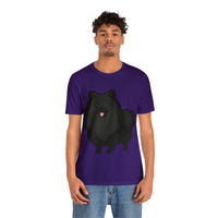 Black Pomeranian Unisex Jersey Short Sleeve Tee, S - 3XL, 16 Colors, Cotton, Light Fabric, FREE Shipping, Made in USA!!