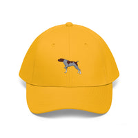 German Shorthaired Pointer Unisex Twill Hat, Cotton Twill, Adjustable Velcro Closure, FREE Shipping, Made in USA!!