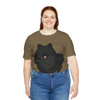 Black Pomeranian Unisex Jersey Short Sleeve Tee, S - 3XL, 16 Colors, Cotton, Light Fabric, FREE Shipping, Made in USA!!