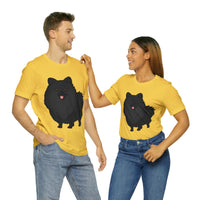 Black Pomeranian Unisex Jersey Short Sleeve Tee, S - 3XL, 16 Colors, Cotton, Light Fabric, FREE Shipping, Made in USA!!