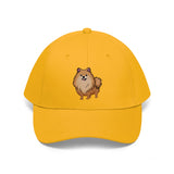 Pomeranian Unisex Twill Hat, Cotton Twill, Adjustable Velcro Enclosure, FREE Shipping, Made in USA!!