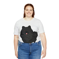 Black Pomeranian Unisex Jersey Short Sleeve Tee, S - 3XL, 16 Colors, Cotton, Light Fabric, FREE Shipping, Made in USA!!
