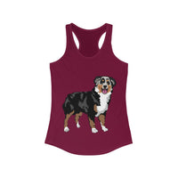 Australian Shepherd Women's Ideal Racerback Tank, XS-2XL, 15 Colors, Slim Fit, Extra LIght Fabric, FREE Shipping, Made in USA!!