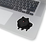 Black Pomeranian Kiss-Cut Stickers, 4 Sizes, White or Transparent, Vinyl, 3M Glue, FREE Shipping, Made in USA!!