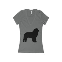 Newfoundland Women's Jersey Short Sleeve Deep V-Neck Tee