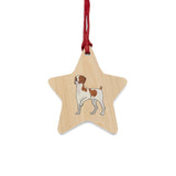 Brittany Wooden Ornaments, 6 Whimsical Shapes, Red Ribbon Included, Magnetic Back, FREE Shipping, Made in USA!!