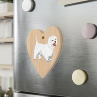 West Highland White Terrier Wooden Ornaments, 6 Shapes, Solid Wood, Magnetic Back, FREE Shipping, Made in USA!!