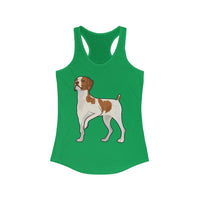 Brittany Dog Women's Ideal Racerback Tank, S-2XL, 8 Colors, Made in the USA!!