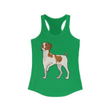 Brittany Dog Women's Ideal Racerback Tank, S-2XL, 8 Colors, Made in the USA!!