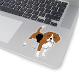 Beagle Kiss-Cut Stickers, Indoor/Outdoor Use, 4 Sizes, White or Transparent, FREE Shipping, Made in USA!!