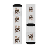 Chihuahua Sublimation Socks, Polyester & Spandex, 3 Sizes, FREE Shipping, Made in the USA!!