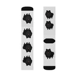 Black Pomeranian Sublimation Socks; 3 Sizes; Polyester/Spandex;