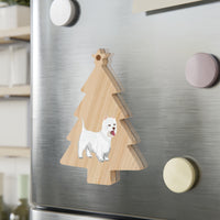 West Highland White Terrier Wooden Ornaments, 6 Shapes, Solid Wood, Magnetic Back, FREE Shipping, Made in USA!!