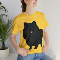 Black Pomeranian Unisex Jersey Short Sleeve Tee, S - 3XL, 16 Colors, Cotton, Light Fabric, FREE Shipping, Made in USA!!