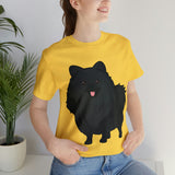Black Pomeranian Unisex Jersey Short Sleeve Tee, S - 3XL, 16 Colors, Cotton, Light Fabric, FREE Shipping, Made in USA!!