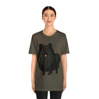 Black Pomeranian Unisex Jersey Short Sleeve Tee, S - 3XL, 16 Colors, Cotton, Light Fabric, FREE Shipping, Made in USA!!