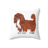 Ruby Cavalier King Charles Spaniel Spun Polyester Square Pillow, 4 Sizes, 100% Polyester, Made in the USA, FREE Shipping!!