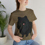 Black Pomeranian Unisex Jersey Short Sleeve Tee, S - 3XL, 16 Colors, Cotton, Light Fabric, FREE Shipping, Made in USA!!