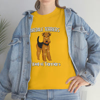 Airedale Terrier Unisex Heavy Cotton Tee, S - 5XL, 14 Colors, Light Fabric, FREE Shipping, Made in USA!!