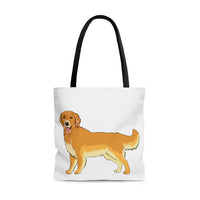 Golden Retriever Tote Bag, Polyester, Boxed Corners, 3 Sizes, Beach Bag, Handbag, FREE Shipping, Made in USA!!