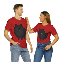 Black Pomeranian Unisex Jersey Short Sleeve Tee, S - 3XL, 16 Colors, Cotton, Light Fabric, FREE Shipping, Made in USA!!