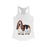 Basset Hound Women's Ideal Racerback Tank, XS - 2XL, 15 Colors, Cotton & Polyester, Free Shipping, Made In Usa!!