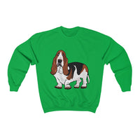 Basset Hound Unisex Heavy Blend™ Crewneck Sweatshirt, Cotton & Polyester, S - 5XL, 12 Colors, FREE Shipping, Made in USA!!