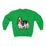 Basset Hound Unisex Heavy Blend™ Crewneck Sweatshirt, Cotton & Polyester, S - 5XL, 12 Colors, FREE Shipping, Made in USA!!