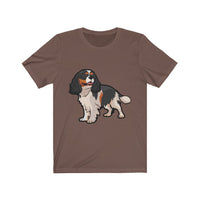 Tricolor Cavalier King Charles Spaniel Unisex Jersey Short Sleeve Tee, men, women, dog, t shirt