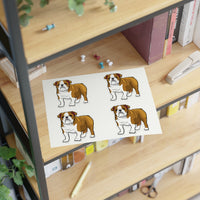 Bulldog Sticker Sheets, 2 Image Sizes, 3 Image Surfaces, Water Resistant Vinyl, FREE Shipping, Made in USA!!