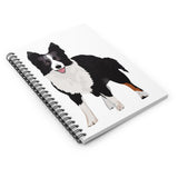 Border Collie Spiral Notebook - Ruled Line, 118 Pages, Shopping List, Poems, School Notes, FREE Shipping, Made in USA!!