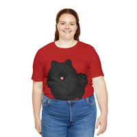 Black Pomeranian Unisex Jersey Short Sleeve Tee, S - 3XL, 16 Colors, Cotton, Light Fabric, FREE Shipping, Made in USA!!