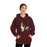 Tricolor Cavalier King Charles Spaniel Unisex Heavy Blend Hooded Sweatshirt, S - 5XL, 12 Colors, FREE Shipping, Made in Usa!!