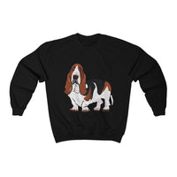 Basset Hound Unisex Heavy Blend™ Crewneck Sweatshirt, Cotton & Polyester, S - 5XL, 12 Colors, FREE Shipping, Made in USA!!