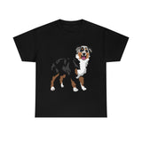 Australian Shepherd Unisex Heavy Cotton Tee, S-5XL, 12 Colors, 100% Cotton, Light Fabric, FREE Shipping, Made in USA!!