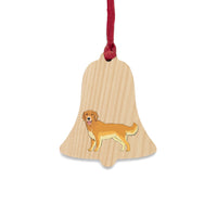 Golden Retriever Wooden Ornaments, 6 Shapes, Solid Wood, Magnetic Back, Comes with Red Ribbon, FREE Shipping, Made in USA!!