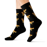 Golden Retriever Sublimation Socks, 3 Sizes, Polyester/Spandex, Ribbed Tube, Cushioned Bottoms, FREE Shipping, Made in USA!!