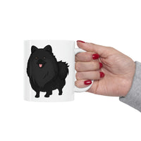 Black Pomeranian Ceramic Mug 11oz, Rounded Corners, Customized, Coffee, Tea, Chocolate, Microwave & Dishwasher Safe,  FREE Shipping