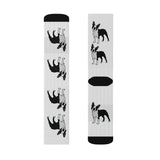 Boston Terrier Sublimation Socks, 3 Sizes, Polyester/Spandex, FREE Shipping, Made in USA!!
