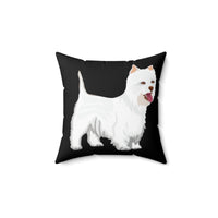 West Highland White Terrier Spun Polyester Square Pillow, 4 Sizes, Polyester Cover and Pillow, FREE Shipping, Made in USA!!