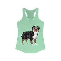 Australian Shepherd Women's Ideal Racerback Tank, XS-2XL, 15 Colors, Slim Fit, Extra LIght Fabric, FREE Shipping, Made in USA!!
