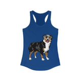 Australian Shepherd Women's Ideal Racerback Tank, XS-2XL, 15 Colors, Slim Fit, Extra LIght Fabric, FREE Shipping, Made in USA!!