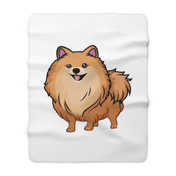 Pomeranian Sherpa Fleece Blanket, 2 Sizes, Polyester, FREE Shipping, Made in USA!!