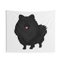 Black Pomeranian Indoor Wall Tapestries, 8 Sizes, Polyester, FREE Shipping!!