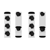 Black Pomeranian Sublimation Socks; 3 Sizes; Polyester/Spandex;